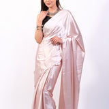 Rose Gold Satin Saree