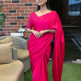 Prisha pink saree