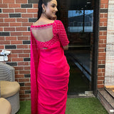 Prisha pink saree