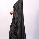 Black Satin Saree