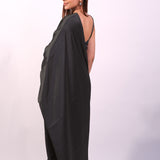 Black Satin Saree