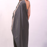 Charcoal Satin Saree