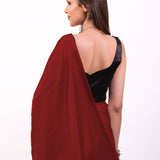 Maroon Satin Saree