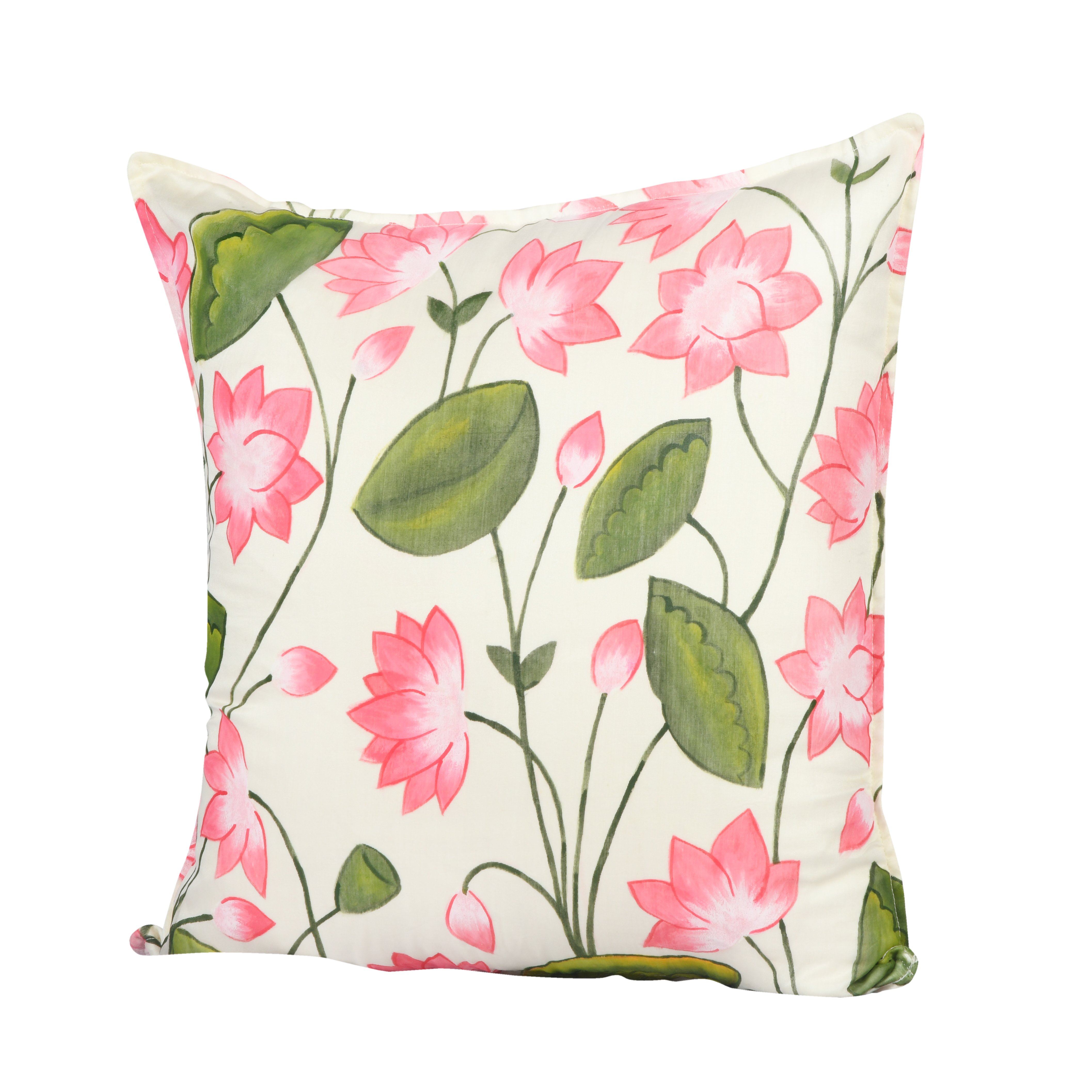 Pichwai Lotus Handpainted Cushion Cover Cushion Aynaa 