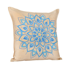 Mandla Blue Handpainted Cushion Cover Cushion Aynaa 
