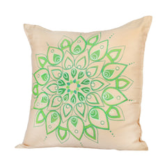 Mandla Green Handpainted Cushion Cover Cushion Aynaa 