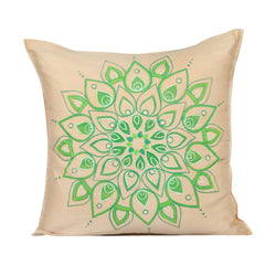 Mandla Green Handpainted Cushion Cover Cushion Aynaa 