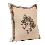 Handpainted Queen Beige Cushion Cover Cushion Aynaa 