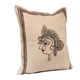 Handpainted Queen Beige Cushion Cover Cushion Aynaa 