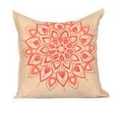 Mandla Red Handpainted Cushion Cover Cushion Aynaa 