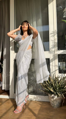 Shimmery Silver Saree