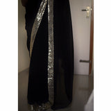 Sequins Embroidered black Georgette Saree Sarees Aynaa 