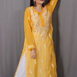 Yellow Chikankari & Gota Sharara Set Sets Aynaa 