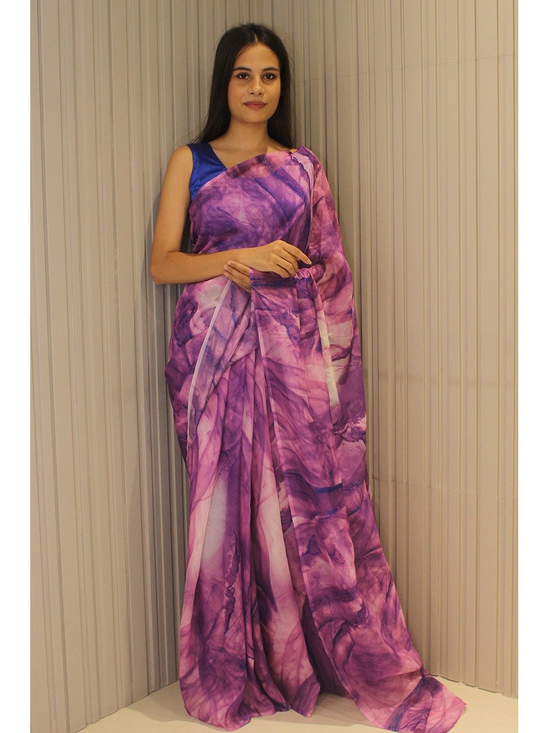 Purple Marble Silk Saree Sarees Aynaa 