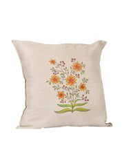 Mughal Sunflower Handpainted Cushion Cover Cushion Aynaa 