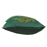 Green Handpainted Peacock Cushion Cover Cushion Aynaa 