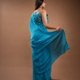 Navya Shimmer Blue Saree